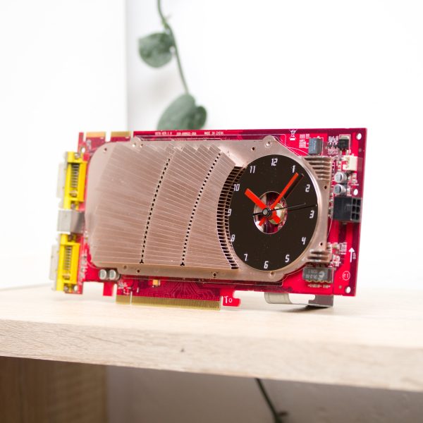 Desk clock for miner - Recycled red graphics card Sale