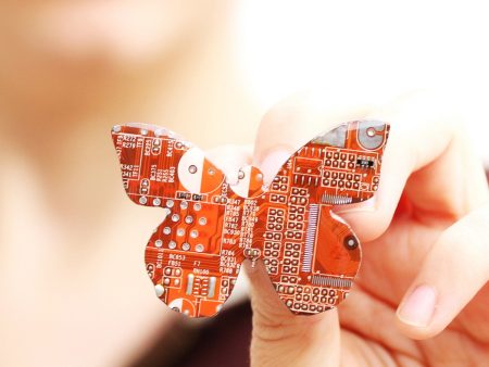 Butterfly brooch made of circuit board Supply