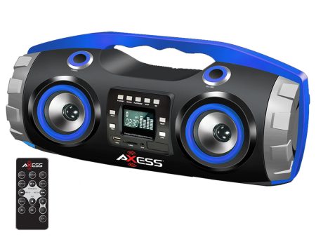 Portable FM Radio CD MP3 USB SD Boombox with Heavy Bass and Bluetooth-BLUE Supply