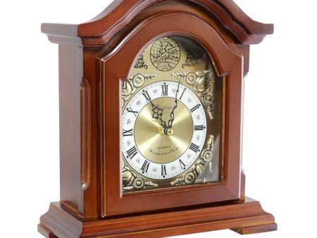 Bedford Clock Collection Redwood Mantel Clock with Chimes Discount