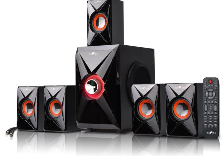 beFree Sound 5.1 Channel Bluetooth Surround Sound Speaker System in Orange Sale