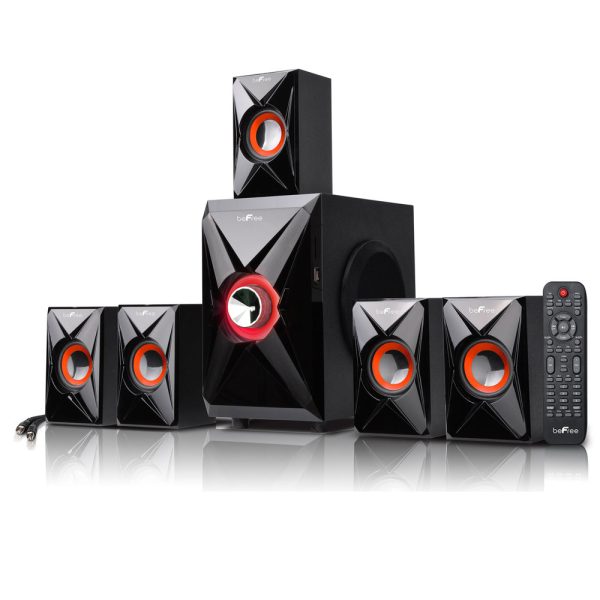 beFree Sound 5.1 Channel Bluetooth Surround Sound Speaker System in Orange Sale