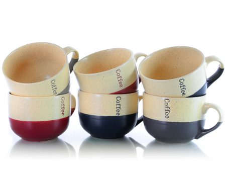 Elama Latte Loft 6-Piece 18 oz. Mug Set, Assorted Colors Sale