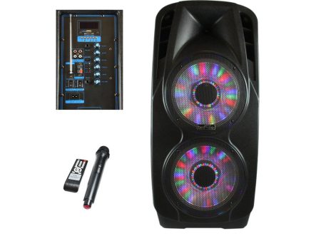 beFree Sound Double 12 Inch Subwoofer Portable Bluetooth Party PA Speaker on Sale