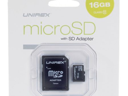 Unirex MicroSD High Capacity Card 16GB Class 6 with SD Adapter Hot on Sale