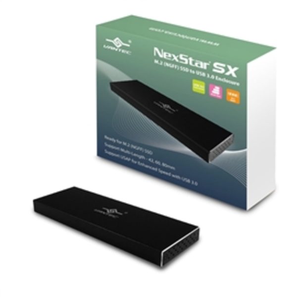 Vantec Hard Drive Accessory NST-M2STS3-BK NexStar SX M.2 SSD to USB 3.0 Enclosure Black Retail Sale