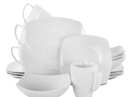 Zen Buffetware 16 piece Square Dinnerware Set Hot on Sale