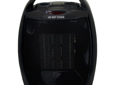 Vie Air 1500W Portable 2 Settings Black Ceramic Heater with Adjustable Thermostat on Sale