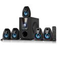 beFree Sound 5.1 Channel Bluetooth Surround Sound Speaker System in Blue on Sale