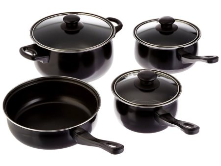 Gibson Home Chef Du Jour 7 Piece Carbon Steel Nonstick Cookware Set in Black Sale