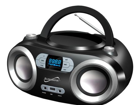 Portable Bluetooth Audio System-Black MP3 CDPlayer in Black For Cheap