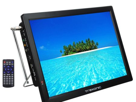 Trexonic Portable Rechargeable 14 Inch LED TV with HDMI, SD MMC, USB, VGA, AV In Out and Built-in Digital Tuner Online now