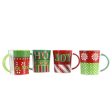 Gibson Home 4 Piece Holiday Wrap 15 Ounce Assorted Funky Mug Set Cheap