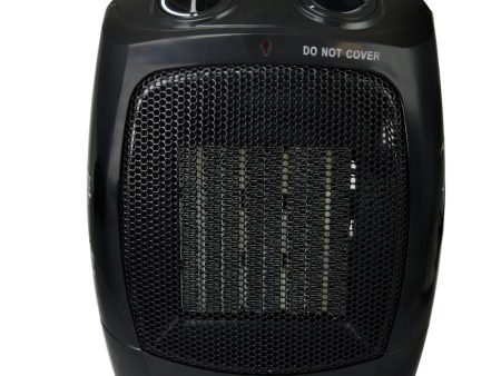 Vie Air 1500W Portable 2-Settings Office Black Ceramic Heater with Adjustable Thermostat on Sale