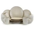 Elama White Lily 16 Piece Luxurious Stoneware Dinnerware with Complete Setting for 4 For Discount