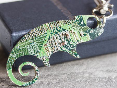 Circuit board Chameleon lizard - brooch, keychain or bag tag Online Hot Sale