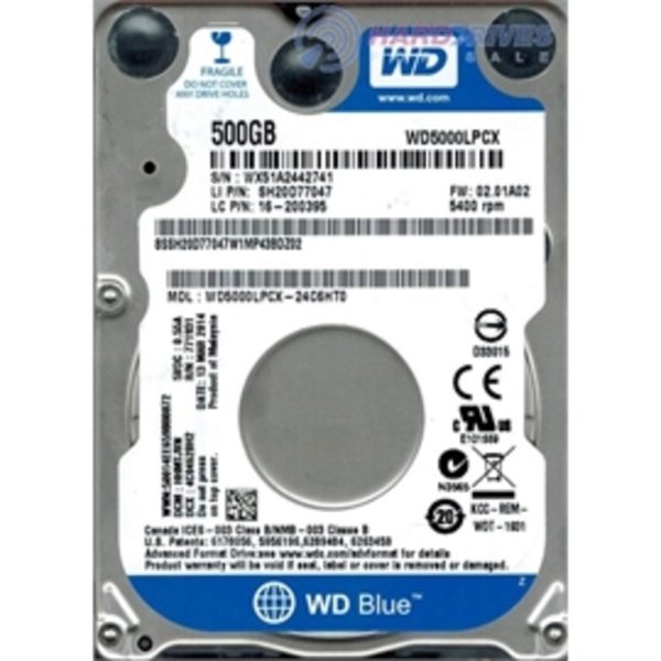 Western Digital HDD WD5000LPCX Mobile 500G 2.5inch SATA 6GB s 16MB WD Blue Bare Hot on Sale