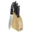 Oster Granger 5 Piece Stainless Steel Cutlery Knife Set with Half Moon Natural Wood Block Online Hot Sale