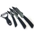 Ostead 4 Piece Ceramic Cutlery Knife Set in Black Cheap