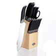 Oster Lingbergh 14 Piece Stainless Steel Cutlery Knife Set with Pine Wood Block Hot on Sale