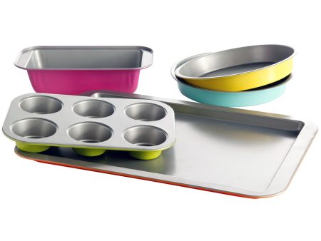 Gibson Home Color Splash Lyneham 5 pc Carbon Steel Bakeware Set Online Sale