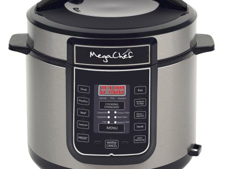 Megachef 6 Quart Digital Pressure Cooker with 14 Pre-set Multi Function Features For Discount