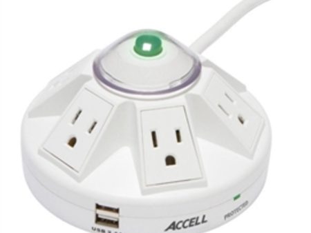 Accell Surge Protector D080B-014K Powramid Power Center and USB charger Station White 6ft power cord Retail Online