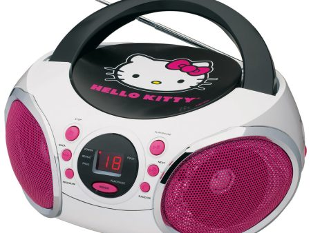 Hello Kitty Portable Stereo CD Boombox with AM FM Radio Speaker Fashion