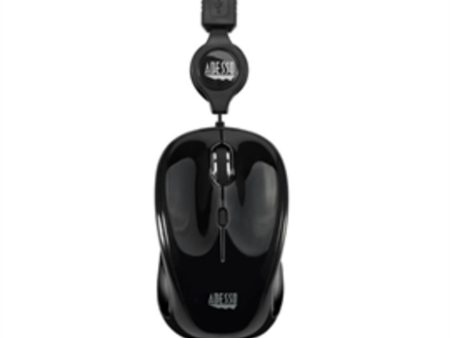 Adesso Mouse iMouse S8B USB Illuminated Mini Mouse Black with Retractable USB Cable Retail Online