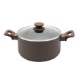 Oster Ashford 6 Quart Aluminum Dutch Oven with Tempered Glass Lid in Brown Online now