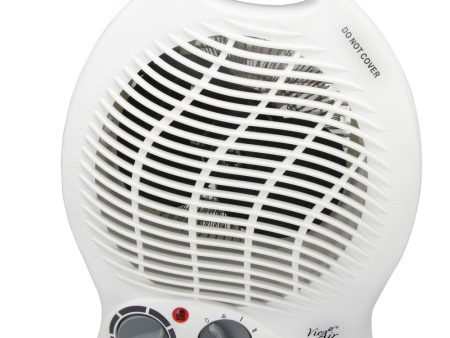 Vie Air 1500W Portable 2-Settings White Home Fan Heater with Adjustable Thermostat Supply