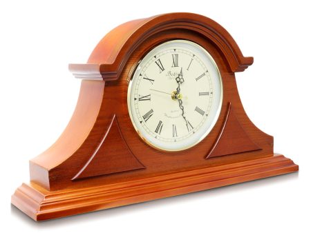 Bedford Clock Collection Mahogany Cherry Mantel Clock with Chimes Online Hot Sale