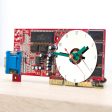 Desk clock - Recycled slim graphics card clock, unique office clock, red circuit board For Discount