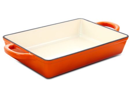 Crock Pot Artisan 13 in. Enameled Cast Iron Lasagna Pan in Sunset Orange Online