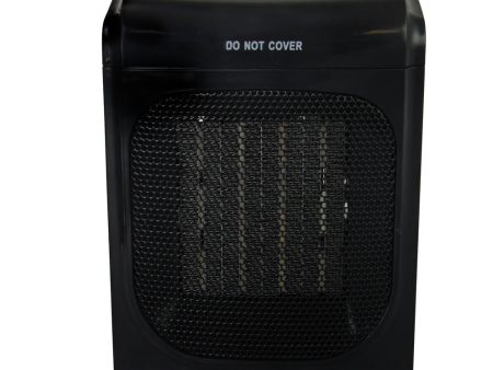 Vie Air 1500W Portable 2 Settings Home Black Ceramic Heater with Adjustable Thermostat on Sale