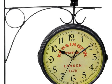 Bedford Clock Collection Double Sided Wall Clock Vintage Antique-Look Mount Station Clock For Discount