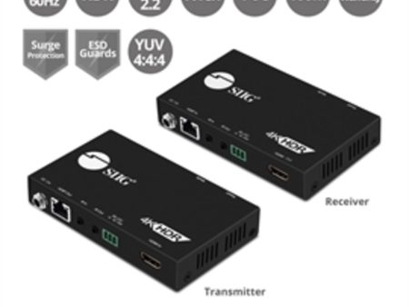 SIIG Accessory CE-H23311-S1 4K HDR HDMI2.0 HDBaseT Extender Cat5e 6 with RS-232 and IR 100m Brown Box Cheap