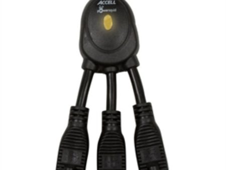 Accell Surge Protector D080B-019K PowerSquid Jr. Outlet Multiplier Black 3 ft power cords Retail Cheap