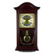 Bedford Clock Collection 22 Inch Wall Clock in Mahogany Cherry Oak Wood with Brass Pendulum and 4 Chimes Cheap