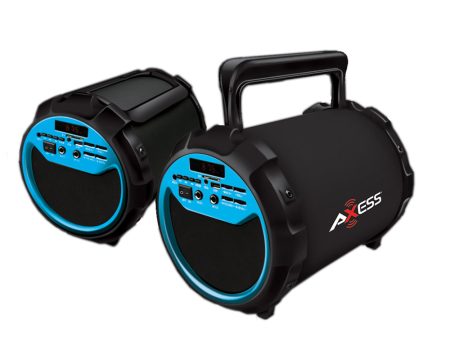 Axess Portable Bluetooth 2.1 Hi-Fi Loud Speaker w Mic., SD,USB,AUX And FM, 6.5  Sub.-Blue Hot on Sale