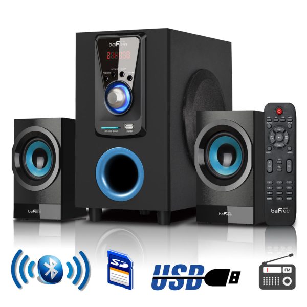 beFree Sound 2.1 Channel Surround Sound Bluetooth Speaker System Online Sale