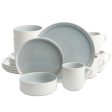 Gibson Elite Global Edge16 Piece Stoneware Dinnerware Set in Light Green Online Sale