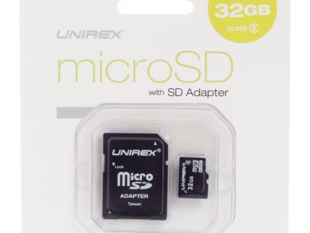 Unirex MicroSD High Capacity Card 32GB Class 6 with SD Adapter Online now