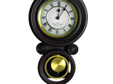 Bedford Clock Collection 16.5 Inch Contemporary Round Wall Clock with Pendulum Online