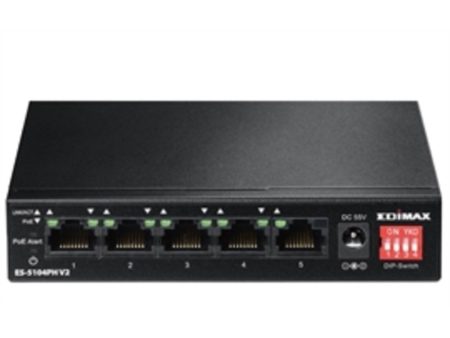 Edimax Networking ES-5104PH V2 Long Range 5Port 10 100Mbps with 4xPoE+ Ports and DIP Switch Retail For Cheap