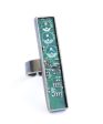 Long Circuit Board Statement ring Fashion