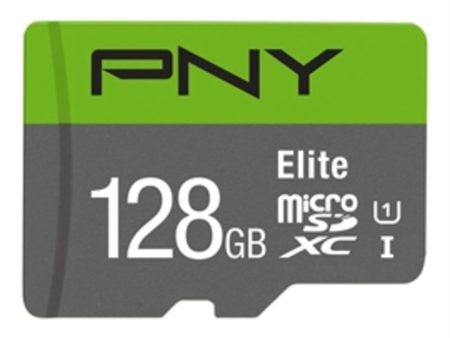 PNY Memory Flash P-SDU128U185EL-GE 128GB MicroSDXC Class 10 UHS-I U1 85MBs READ Retail Online Sale