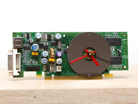 Desk clock - Recycled slim graphics card clock, unique office clock, green circuit board Online Hot Sale