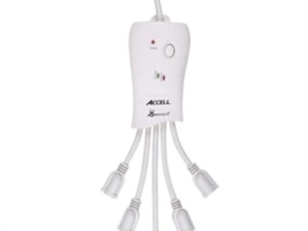 Accell Surge Protector D080B-009K PowerSquid Surge Protector Power Conditioner 600J 6ft White Retail Supply