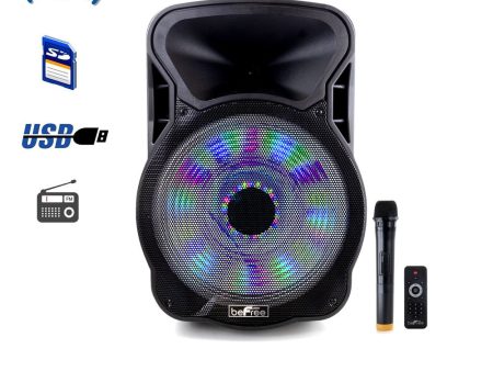 beFree Sound 15 Inch Bluetooth Rechargeable Party Speaker With Illuminating Lights Hot on Sale